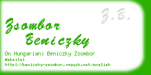 zsombor beniczky business card